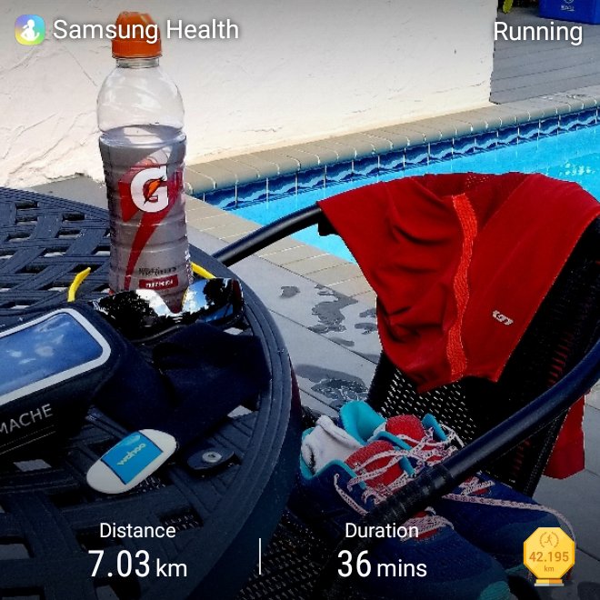 20 minutes pool including treading water🏊‍♂️. 7km run after🏃‍♂️ Now poolside for some R&R 😎🕚☀️ with the kids @Louis_Garneau @ASICSamerica @wahoofitness @GatoradeCanada @TimexCanada #toolsofthetrade #runners #triathletes #triathlonmotivation #workout #swimmer #tritraining #triathlon