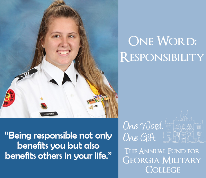 Prep Cadet Kinsey Charnes knows the true meaning of responsibility! Read her Word of the Week essay here: alumni.gmc.edu/community-hubs…