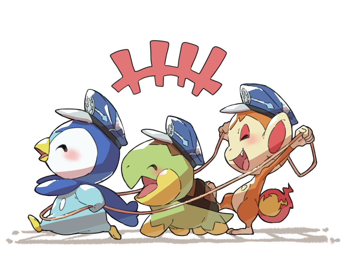 piplup pokemon (creature) no humans open mouth hat closed eyes tongue smile  illustration images