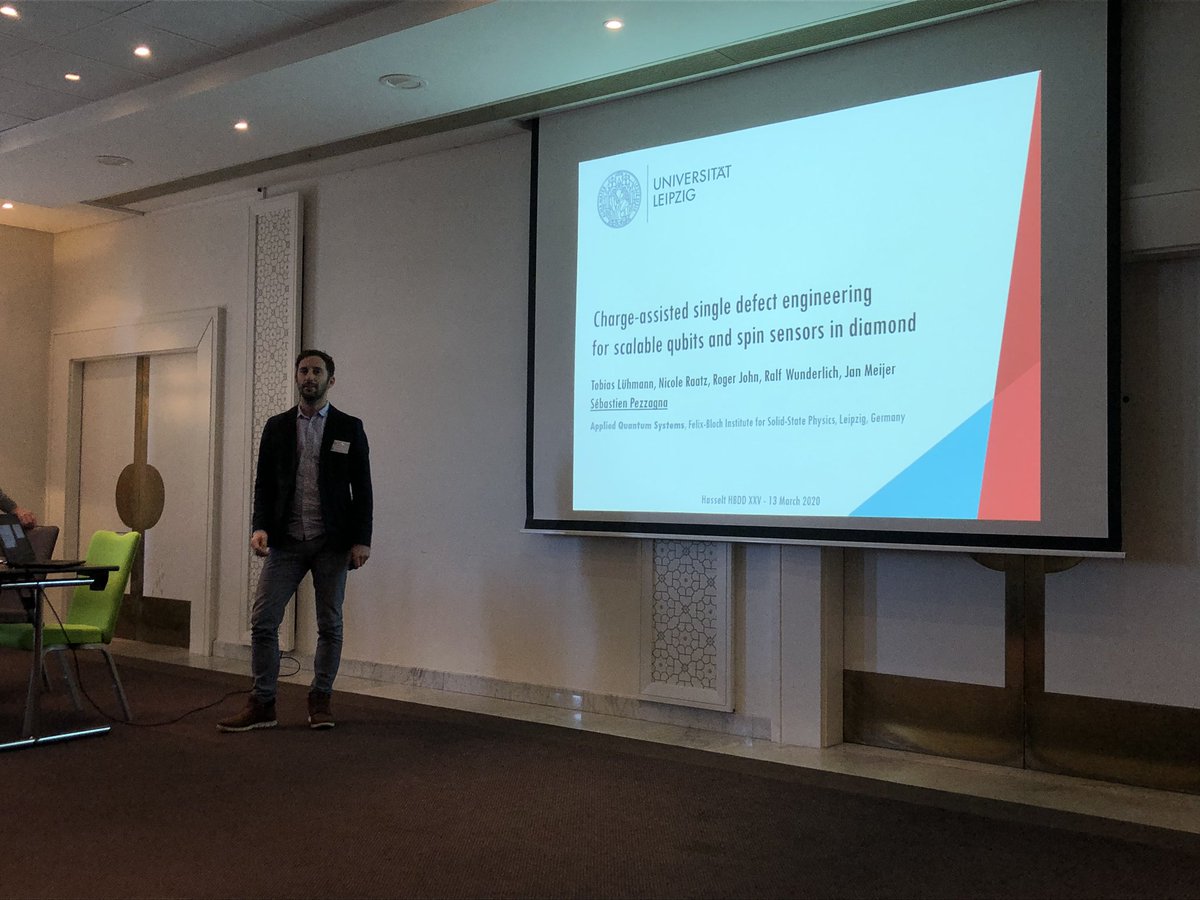 Despite the move in location, the last day of #SBDD25 is going ahead with an invited talk from Sébastien Pezzagna on single defect engineering. #diamond