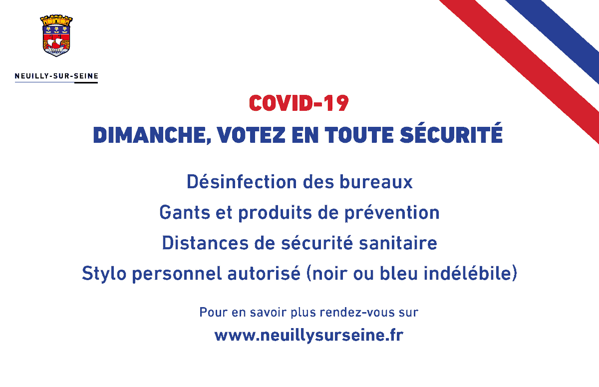 VilledeNeuilly's tweet photo. [🗳#Municipales2020] 

Dimanche 15 mars, votez en toute sécurité ➡ https://t.co/IK31XcLSPm 

#Neuilly #élections https://t.co/uxTu6iN8Qx