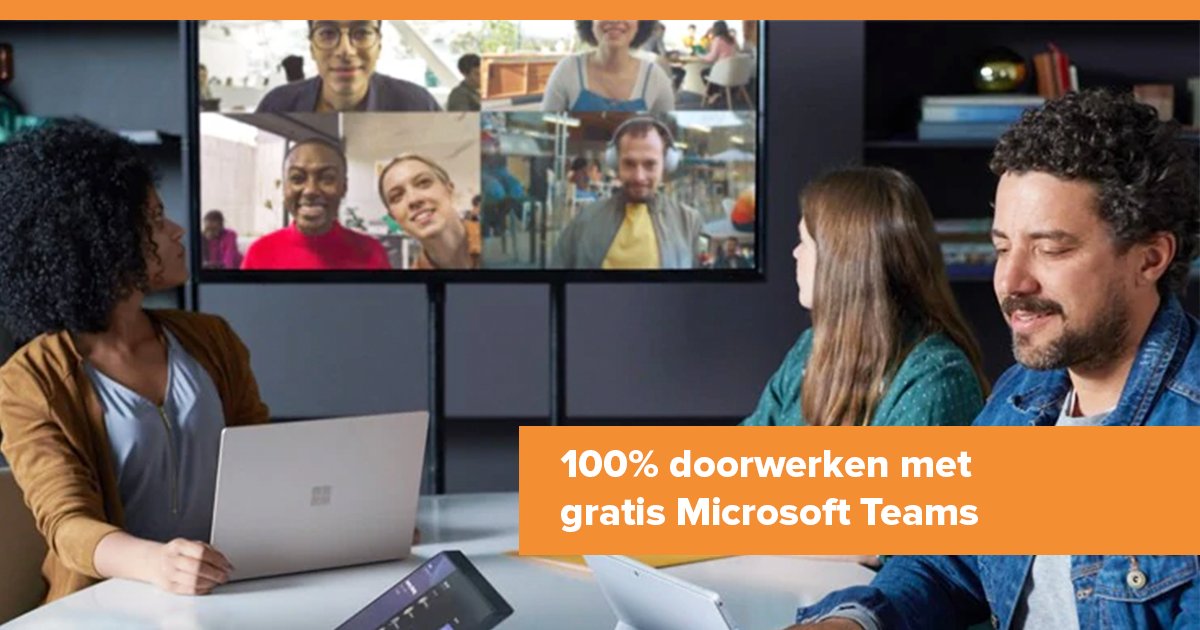 Arcus_IT_Group's tweet photo. Momenteel werken wij 100% door, terwijl een groot gedeelte van onze collega’s thuis werkt. Hoe? Dankzij Microsoft Teams! En goed nieuws: Microsoft stelt de komende periode gratis Microsoft Teams beschikbaar! Meer weten? Neem contact op via https://t.co/VCSACVdAys https://t.co/4uEDpEX1wz
