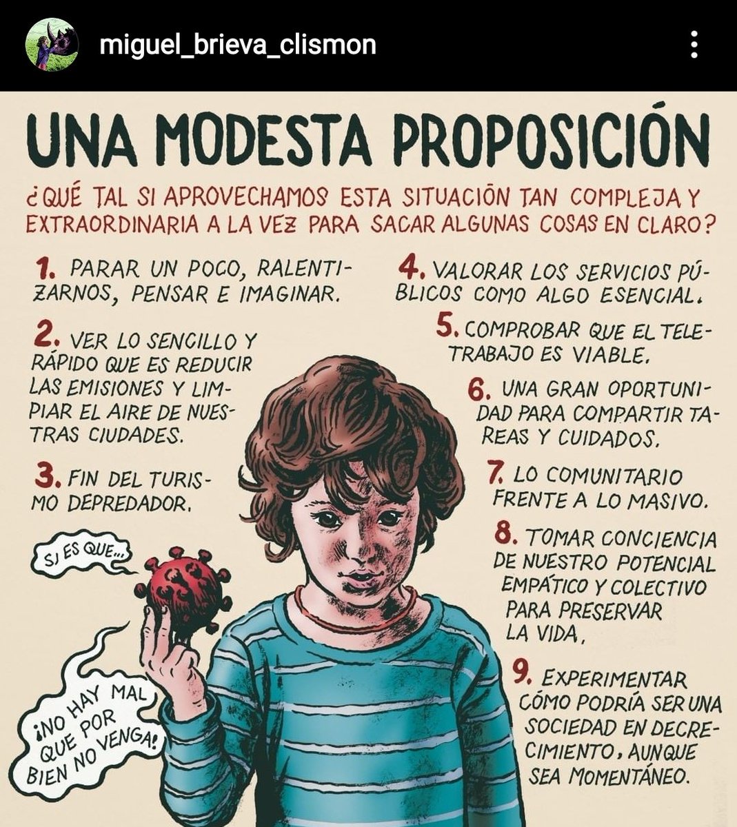 Una visión positiva para los tiempos que corren del dibujante y escritor Miguel Brieva :-) instagram.com/miguel_brieva_…