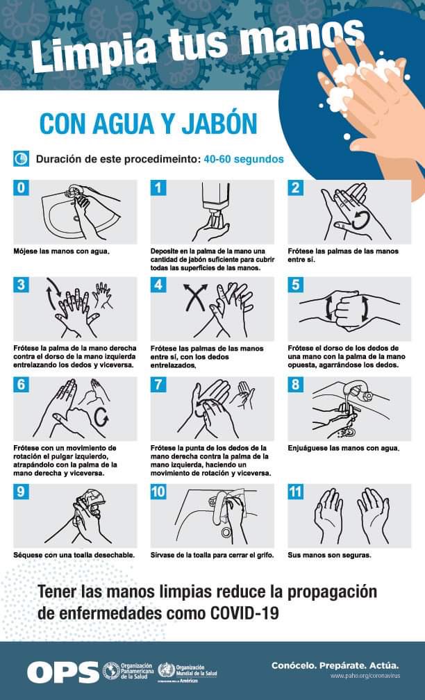 Debido a la Alerta Naranja emitida por nuestras autoridades gubernamentales, compartimos estas recomendaciones dadas por la Organización Panamericana de la Salud y la Organización Mundial de la Salud; a fin de evitar un posible brote de #Coronavirus en nuestro país.