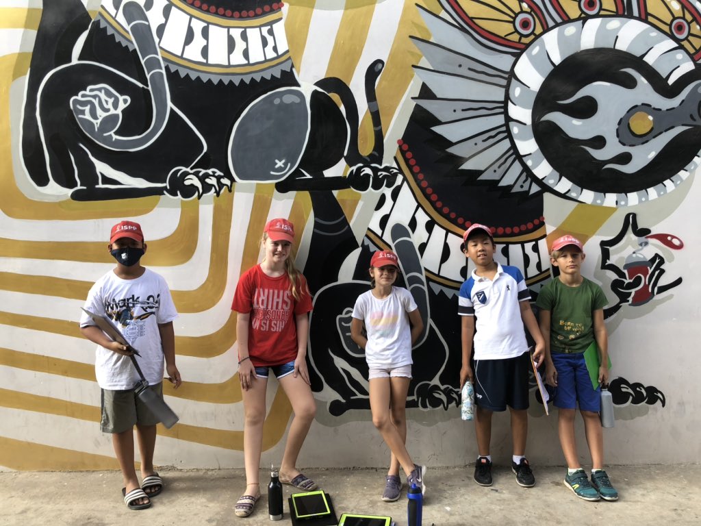 kpackteacher's tweet photo. Our Cambodian students were a wealth of information while we translated the traditional symbols found in contemporary #khmerart #streetart #HWEO #g4pyp #pyp #artsed #fieldtrip @ISPPCambodia @szyberger @carney_dana https://t.co/r1zoOK9qrf