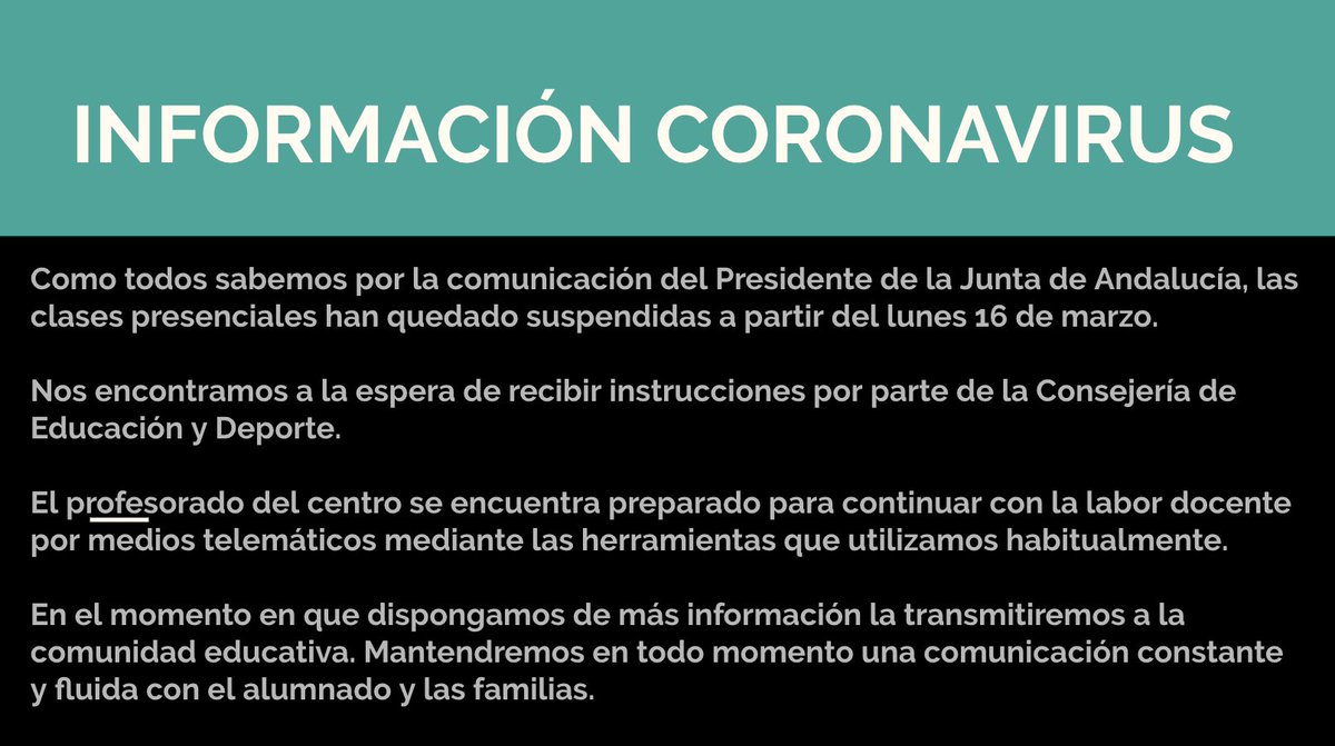 iesitaca's tweet photo. Comunicado dirigido a nuestra comunidad educativa: https://t.co/ts5n9vab9i