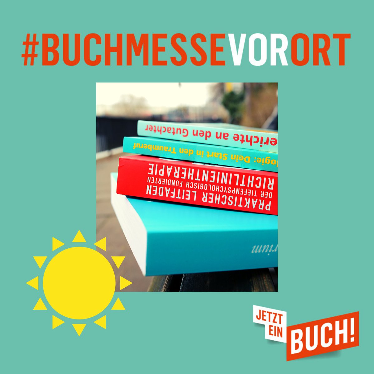 psylife_de's tweet photo. Wir machen mit bei der #BuchmessevorOrt, weil man auch Fachbücher von überall lesen kann. #jetzteinbuch #psychotherapie #fachverlage #dpv Und was liest du am Wochenende? https://t.co/MCj75YBMBo