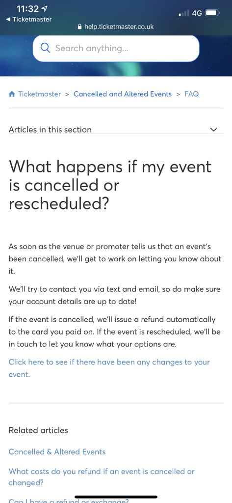 Info for anyone who brought tickets through ticket master