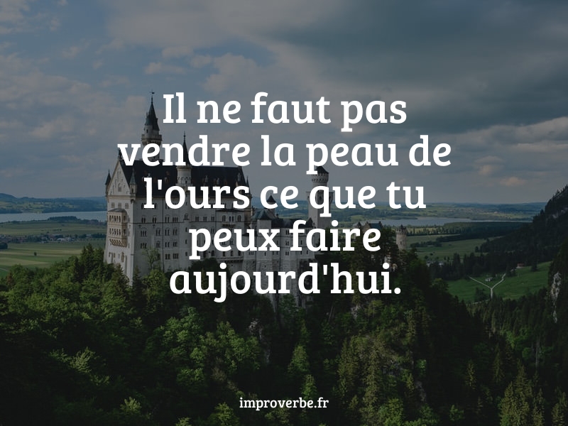 improverbe's tweet photo. La #citation du jour : « Il ne faut pas vendre la peau de l'ours ce que tu peux faire aujourd'hui. » https://t.co/O7u7vEhOSy #EliteNetflix https://t.co/c5tvyXNTRB