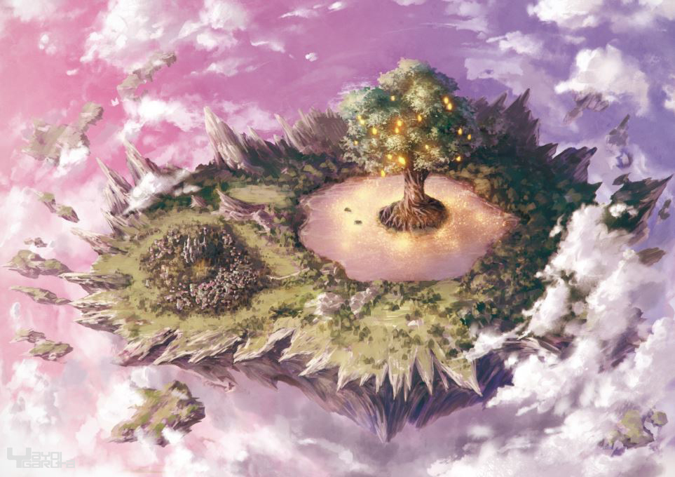 グリモワールの魔法世界 ファンタジー 風景 背景 コンセプトアート 異 弥生がるたのイラスト