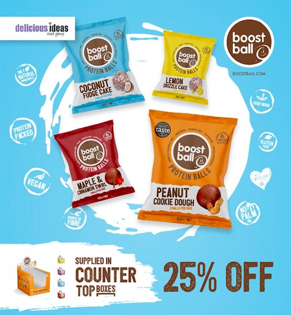 boost_ball's tweet photo. So listen up, @Deliciousideas_ have 25% OFF &amp; they have a #miniblog on our everything Boostball... check it out! https://t.co/kgyBdSGcYf 
🙏🏼😁 #blog #deliciousideas #boostball #snackboost #proteinsnack #wholesale https://t.co/TKIDRCvxuD