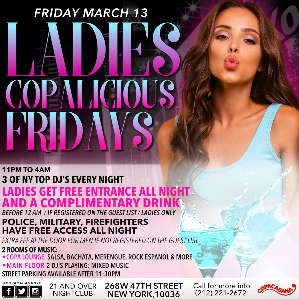CopacabanaNYC's tweet photo. Happening this weekend at the Copacabana Times Square 
Guest Lists &amp; VIP Packages available on https://t.co/ycghEyR0th https://t.co/ImPuM75IVu