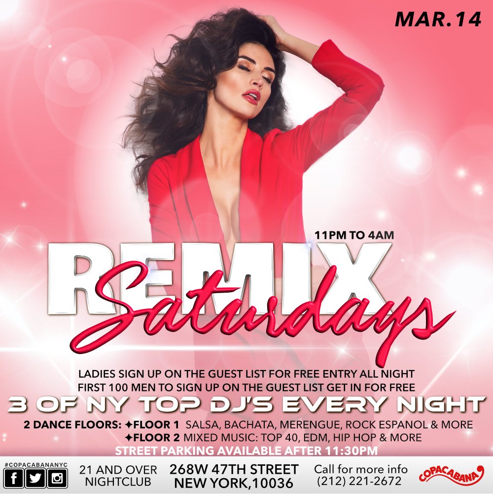 CopacabanaNYC's tweet photo. Happening this weekend at the Copacabana Times Square 
Guest Lists &amp; VIP Packages available on https://t.co/ycghEyR0th https://t.co/ImPuM75IVu