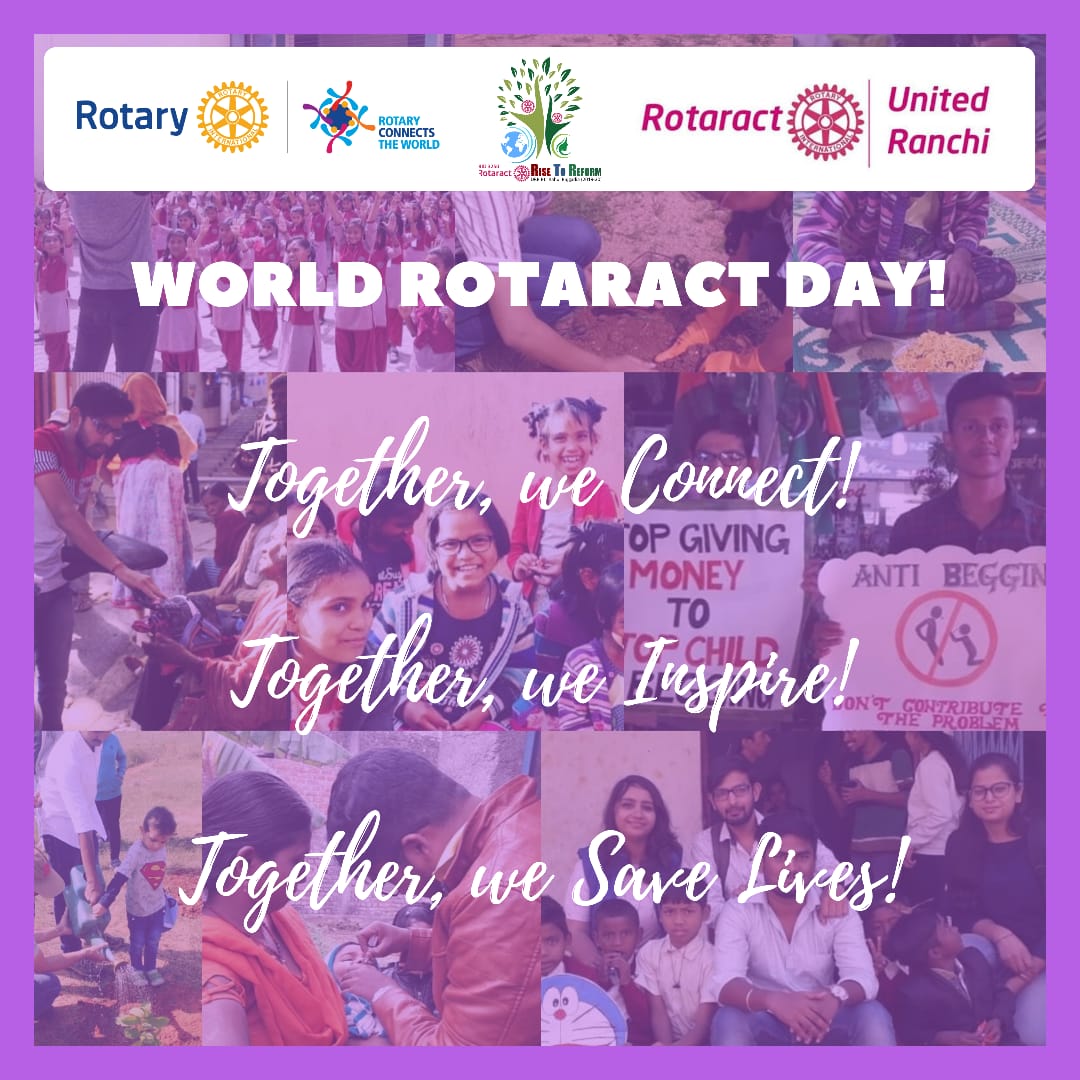 RACUnitedRanchi's tweet photo. World Rotaract Day

#keeprotaracting
#rotaractday
#rotary
#risetoreform
#rotaract
#rid3250

@RotaryFR
@RotaryItalia
@RotaryMIFiera
@RCPUrja
@3054Rotary
@RotaryJapan
@rid_3131
@Prashan43630037
@Anushka11082000
@mehtagautamkr https://t.co/tDUGZhinMJ