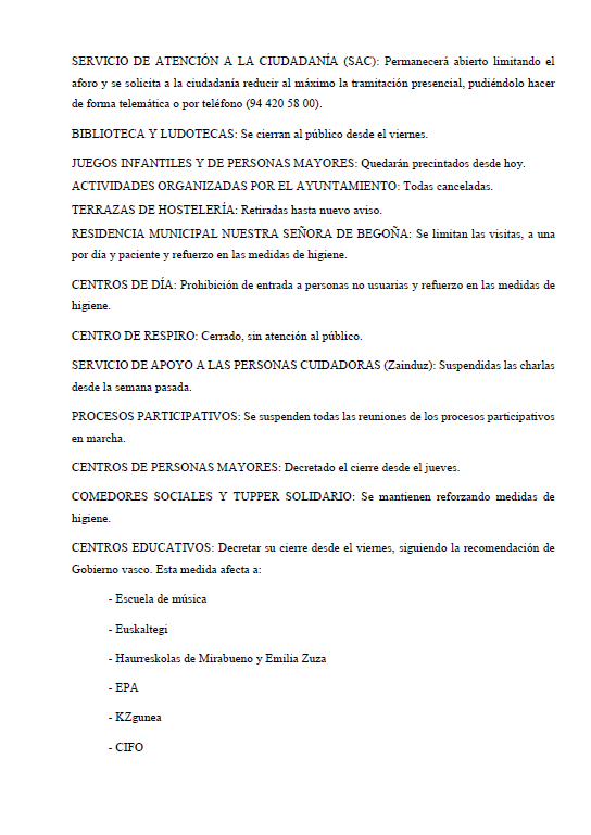 AytoSanturtzi's tweet photo. ❗️❗️Actualización de las medidas adoptadas en Santurtzi para evitar la propagación del coronavirus.

#Santurtzi #COVID19 https://t.co/bKOlJ4WhxQ