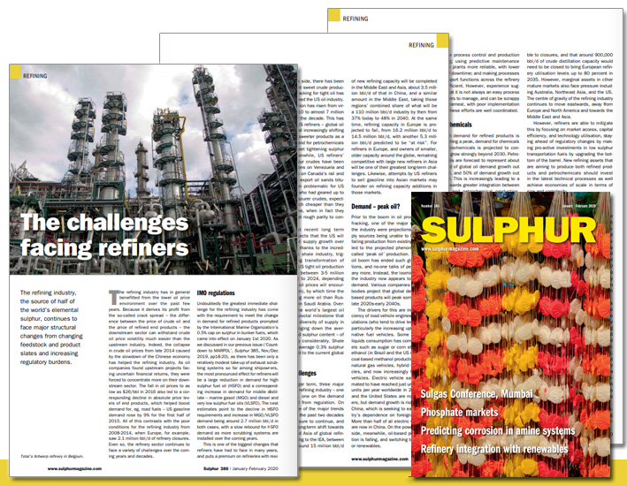 sulphurmagazine's tweet photo. The #refining industry, the source of half of the world's elemental #sulphur, continues to face major structural changes from changing #feedstock and product slates and increasing regulatory burdens
https://t.co/VNJcxR1OoR
#IMOregulations #sulphursupply https://t.co/LeppfXOYf9