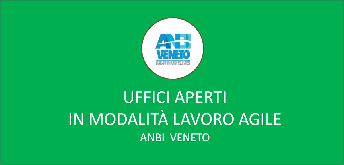 #Covid_19
Il personale di #AnbiVeneto opera da casa, nei consueti orari d’ufficio, fino al 25 marzo #LavoroAgile #SmartWork 
I riferimenti rimangono:
segreteria@anbiveneto.it 
comunicazione@anbiveneto.it
centrostudi@anbiveneto.it

#bonifica #IoRestoAcasa