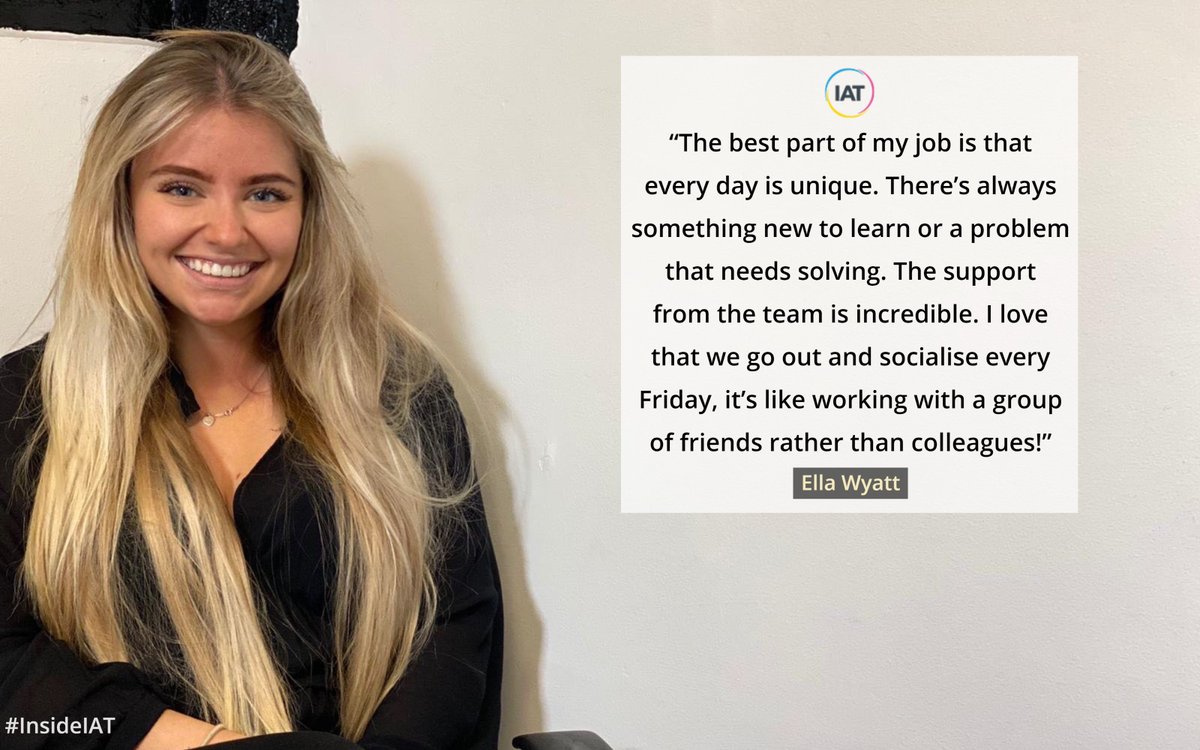 IAT_LTD's tweet photo. #InsideIAT
Ella Wyatt, Marketing &amp; Sales Executive

Likes: Fake Tan, Hash Browns, Colour Coding
Dislikes: Feet, Bad Vibes, Gluten 

#team #teamwork #gettoknow #employees
@_EachPerson @epointsUK https://t.co/tJEEbPSekN