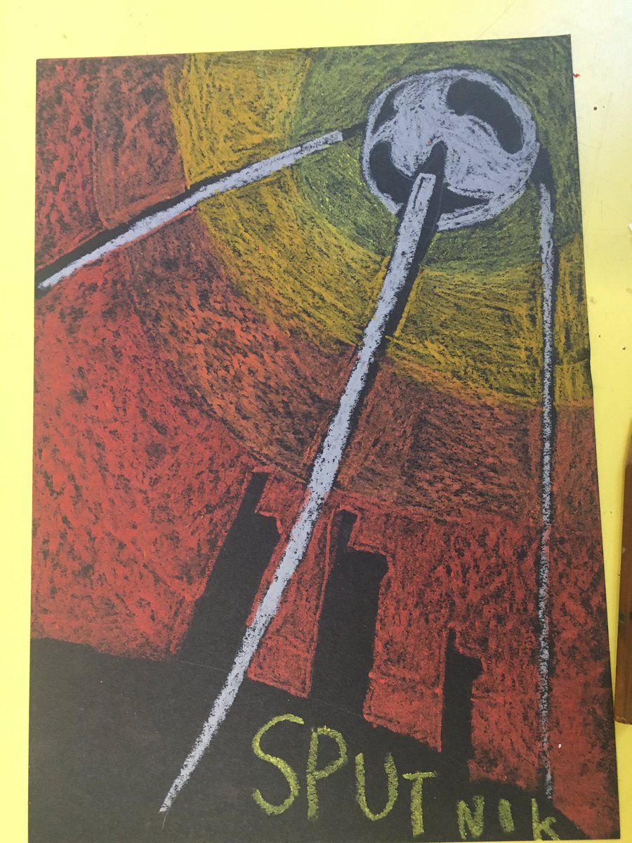 startStudiosUK's tweet photo. This week we made posters based on Soviet propaganda. The kids enjoyed using bold colours with oil pastels. #startstudios #artclass #childrenart #kidsart #oilpastel #sovietpropaganda https://t.co/ihyKdDgeWt