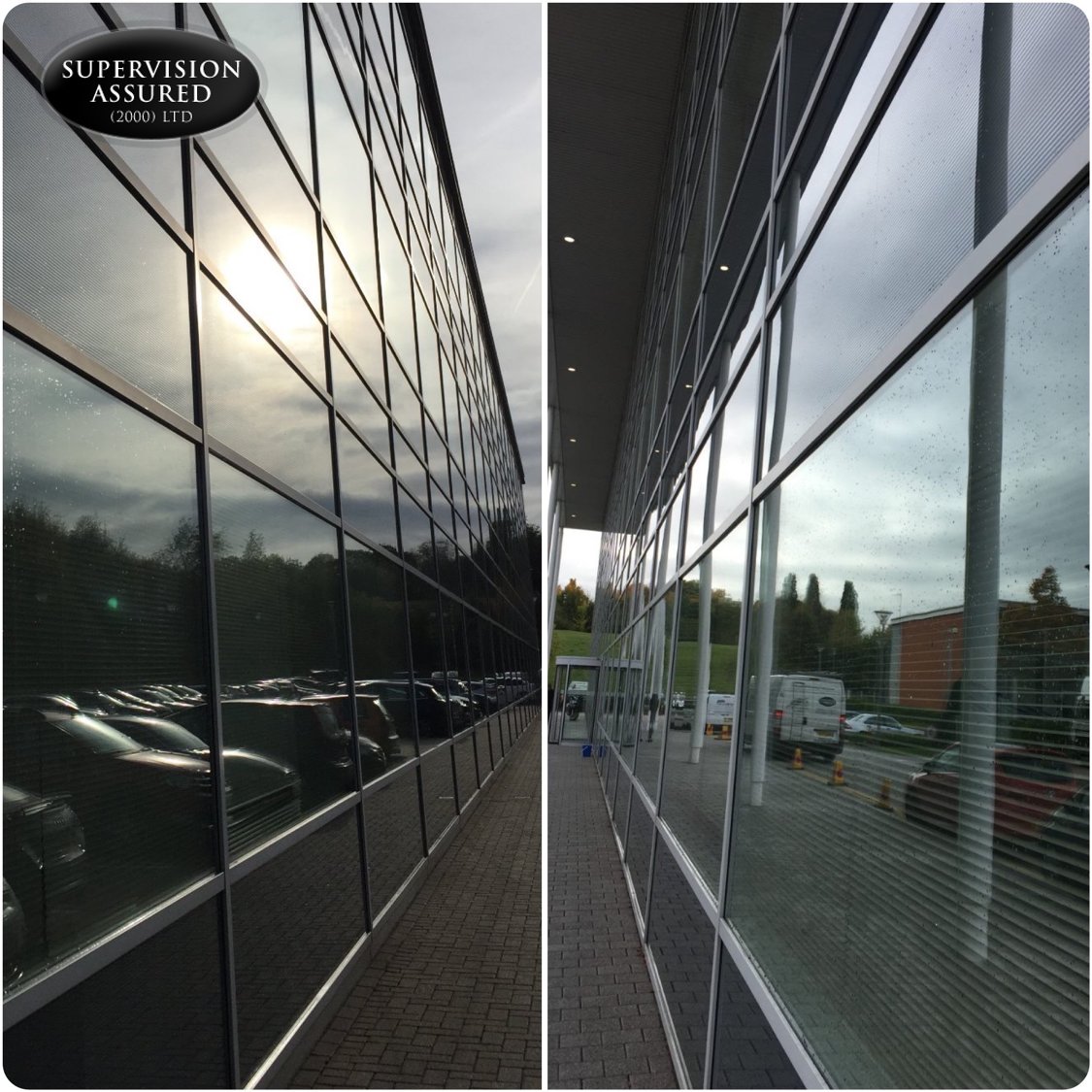 sa2000ltd's tweet image. Here we have front and rear side photos from a large business centre our team of operatives cleaned for our client. All external windows and glass panels to this large, modern property were cleaned using our Thermopure Reach &amp;amp; Wash System and as you can see it now looks great.