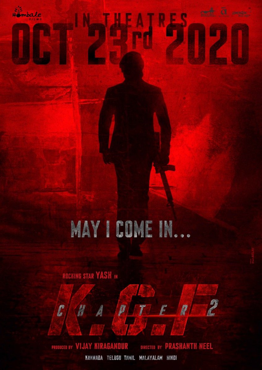 taran_adarsh's tweet photo. RELEASE DATE FINALIZED... #KGFChapter2 to release on 23 Oct 2020... Stars #Yash, #SanjayDutt, #SrinidhiShetty and #RaveenaTandon... Directed by Prashanth Neel... Poster... https://t.co/Afuy7gZZjF