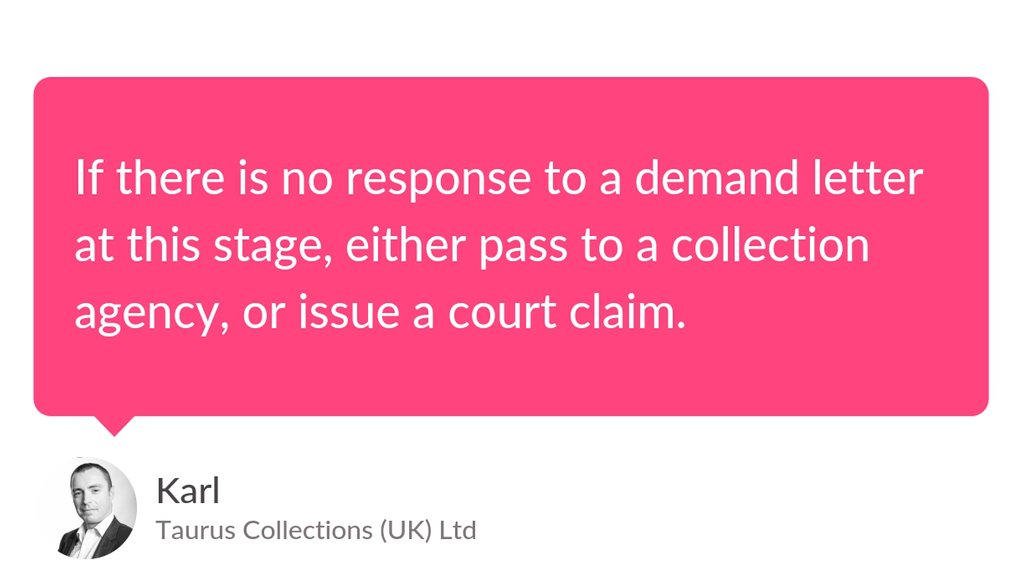 CollectDebts's tweet image. Once you have arranged a repayment plan, if your customer stops paying or stop communicating, revoke their credit and send them a demand letter for the full balance.
#creditcontroltips #debtcollection