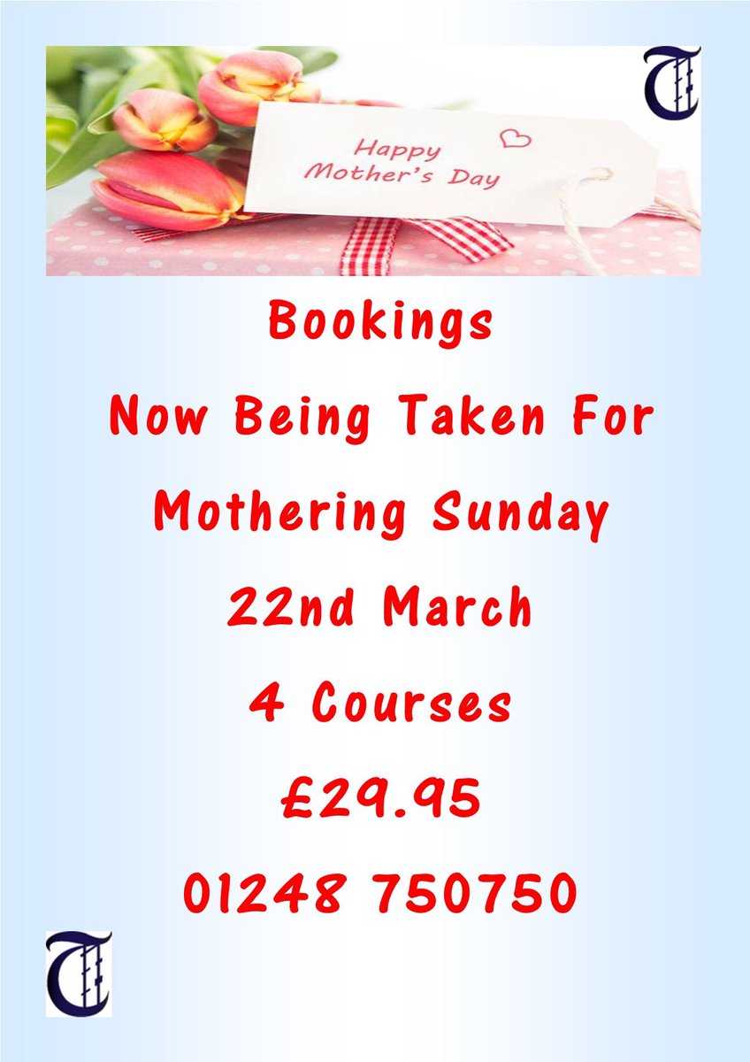 Don`t forget mothering Sunday 22nd March - Treat your nearest and dearest  #treysgawen #anglesey #motherday #lunch #sunday #22march