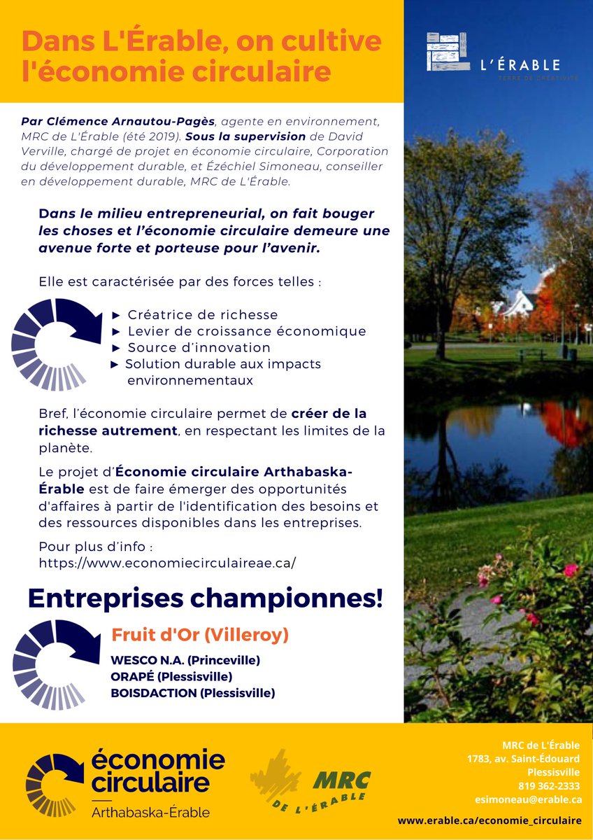 region_erable's tweet photo. Fruit d'Or, championne de l'économie circulaire dans #LÉrable! En savoir plus🚩https://t.co/F1Yo6ngs3Z https://t.co/LPlEzoxZzg