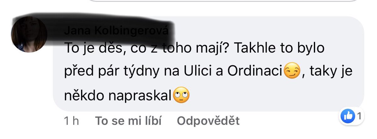 Někteří lidé jsou stále překvapeni, když někdo hlída porušování autorských práv. Příspěvek je z skupiny k seriálu Slunečná od FTV Prima.