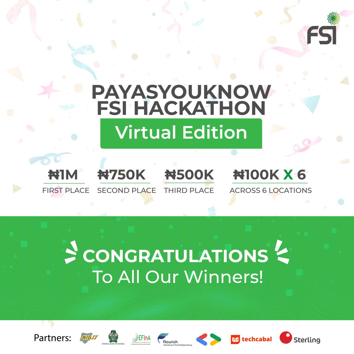 fsingr's tweet photo. For the Virtual Edition of PayAsYouKnow, 39 entries were received before the close of submission and carefully assessed by our judges. We are delighted to announce the winners of the virtual version of the PayAsYouKnow Hackathon.
#FSIHackathon #PayAsYouKnow #Innovation #Fintech https://t.co/aWPHA42OSL