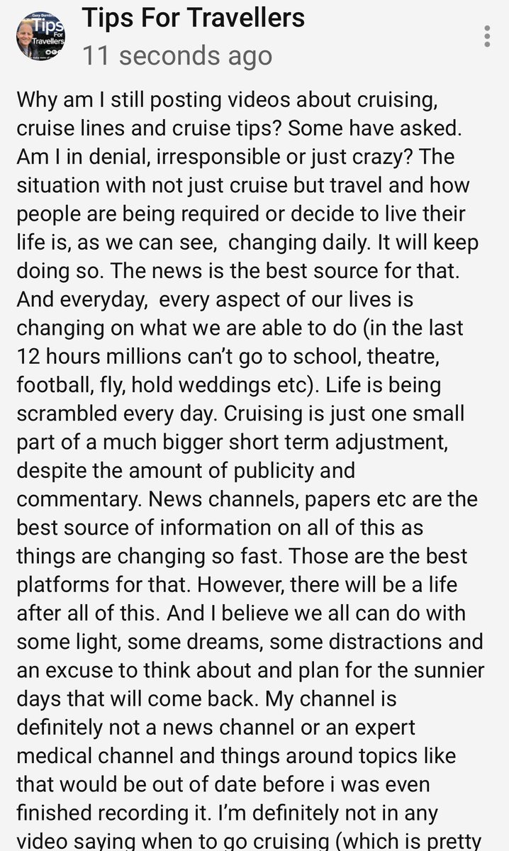 garybembridge's tweet image. Why am I still posting videos about #cruising, #cruise lines and cruise tips? Crazy? In denial? Or something else? What I told my YouTube community #chooseCruise