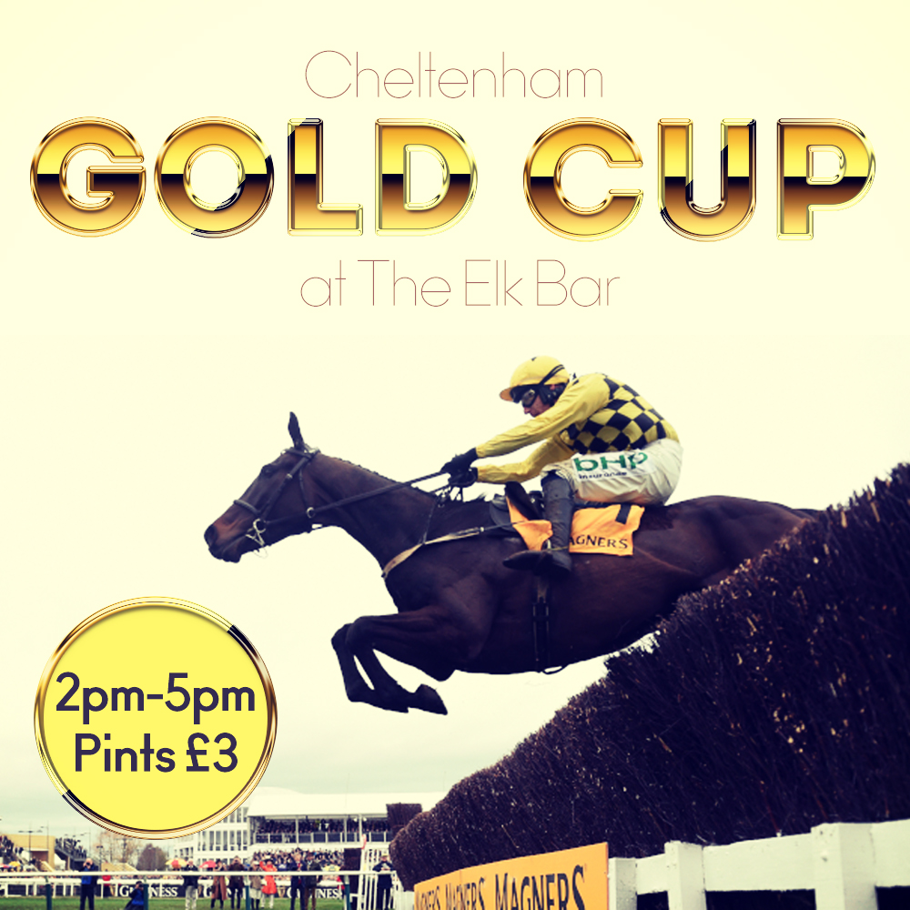 TheElkToome's tweet photo. 🐎 It's Gold Cup Day! Who are you backing? 🐎

Watch it here Live at The Elk  Pints £3 2-5pm!! 🍺😋

#theelk #cheltenham #goldcup https://t.co/Muz3H6uLUX