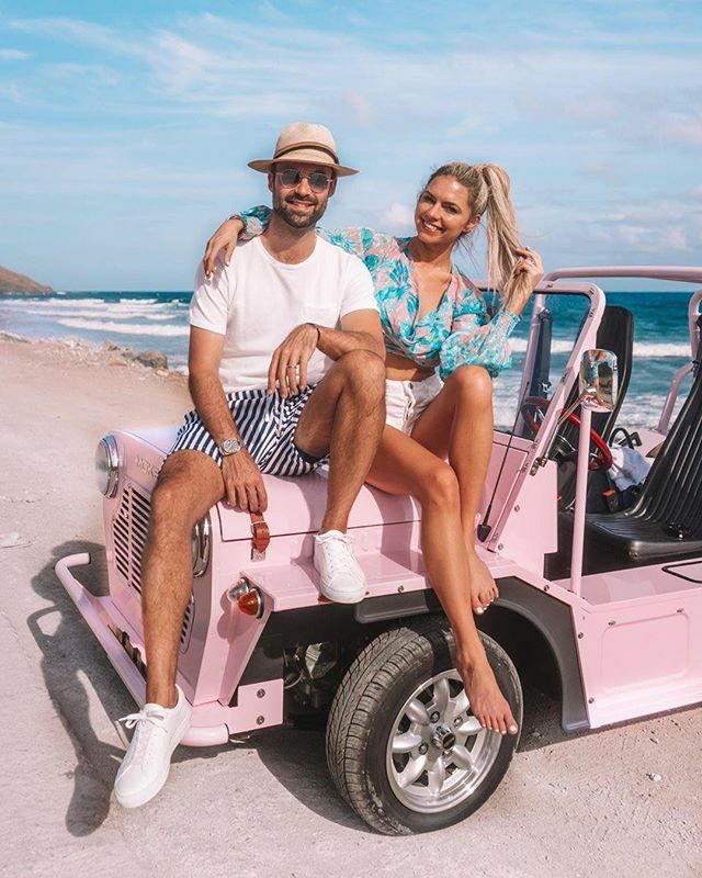 Pretty in Pink 🌸 Repost from @lindsaysilb - We rarely have cute pictures together because Matt is always trapped behind the lens🤣Shoutout to the yacht crew who we met on the side of the road yesterday and took this framer for us. They offered to answ… ift.tt/2vj2Ppz