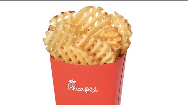 CFABradleyPark's tweet photo. Scan and earn a Free Large Waffle Fry. On Friday (3/13/20), place a Mobile Order or Scan your app when you order and on Monday your app will be loaded with a Reward for free large fry. Today at Bradley Park Drive only. https://t.co/JUJhxrrGCG