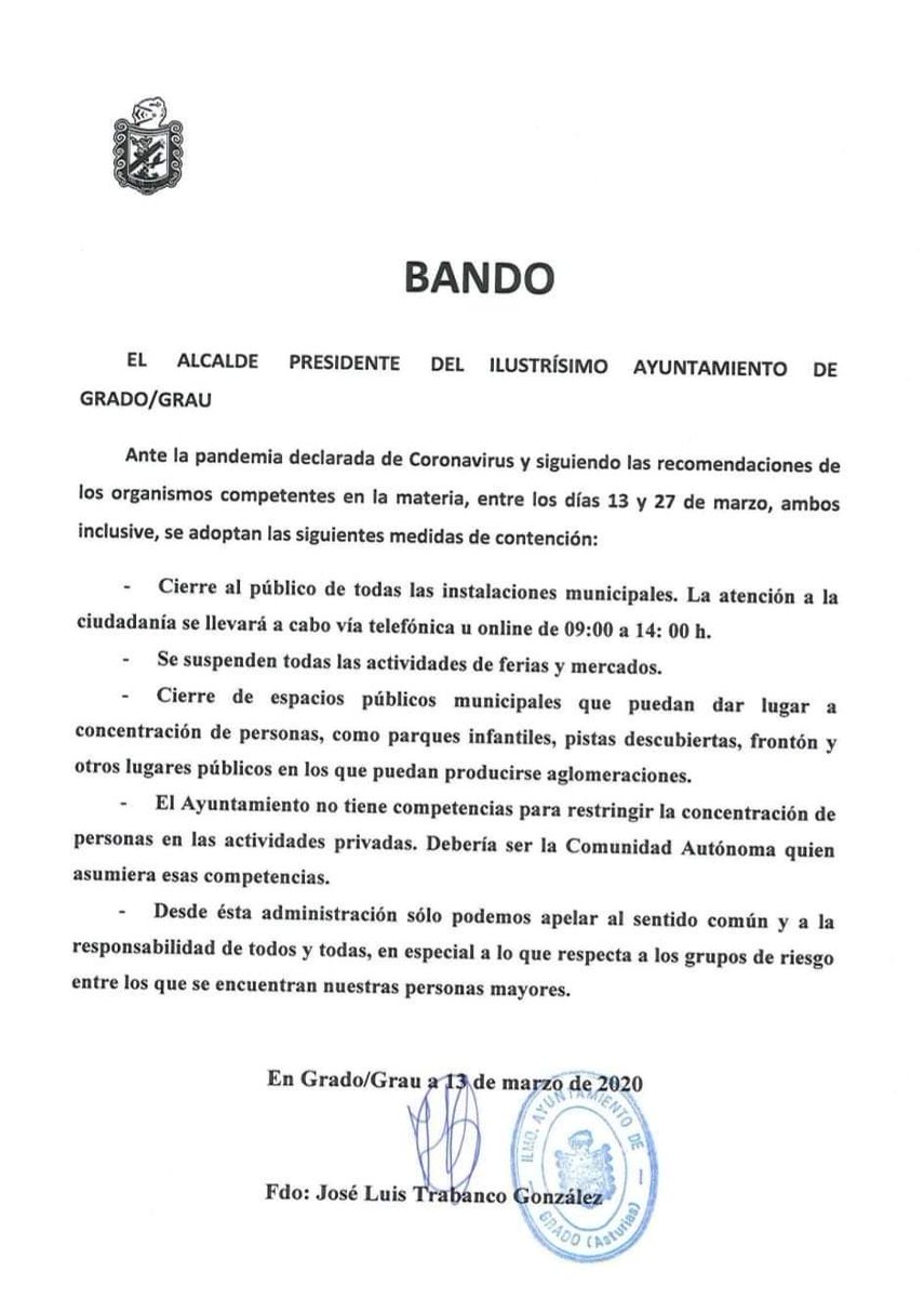 Por cuenta de la situación d'emerxencia que tamos viviendo suspéndese toa actividá de la Banda Gaitas Conceyu Grau y de l'asociación la Veiga'l Cubia hasta nuevu avisu.