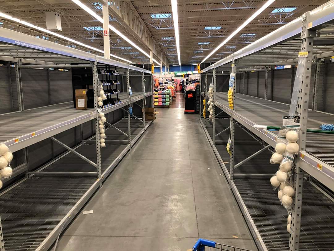 soldierspeaks's tweet photo. Now this is a local supermarket in Washington DC. Imagine rest of the world. People need to realise that hoarding won't save them from #CoronaOutbreak #COVID . Live lives at a slow pace and let this sh*t storm pass. We are all in this together. #SafetyFirst but b #safenotstupid https://t.co/ZxwqWnke9H