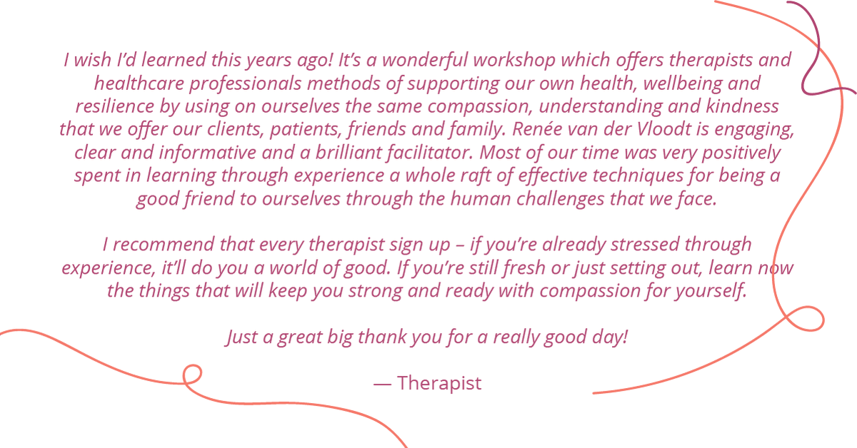 2 places left for the 'Developing Resilience through Self-Care' workshop. (Saturday, 4.4.2020 - London)

Book your place here: reneevandervloodt.com/selfcare

Skill of #resilience starts with #selfkindness &amp; is like a muscle which you can learn to develop. #selfcare #healthcareworkers