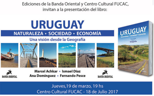 ConVmro's tweet photo. #Uruguay
#Libros 
Ediciones de la Banda Oriental
realizará la Presentación del libro 
"URUGUAY Naturaleza Sociedad Economía"
este #JUE19MAR 19hs en #Montevideo 
Centro Cultural #Fucac https://t.co/Cyab59bd6t