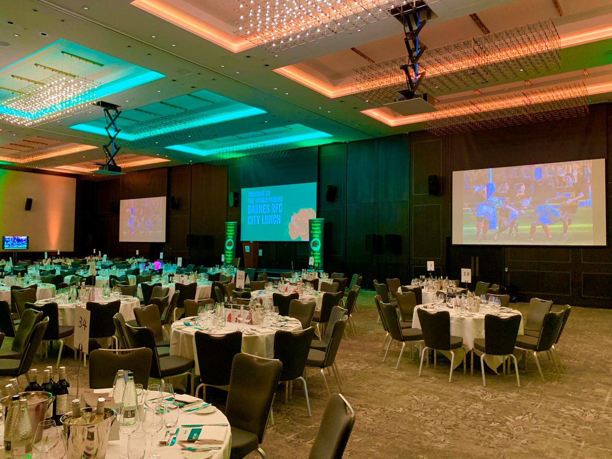 WCEAV's tweet photo. Today the team are at @HiltonBankside for the @BarnesRugby club business lunch. #av #events #projection #projectmanagement https://t.co/BD7oFQqH6V
