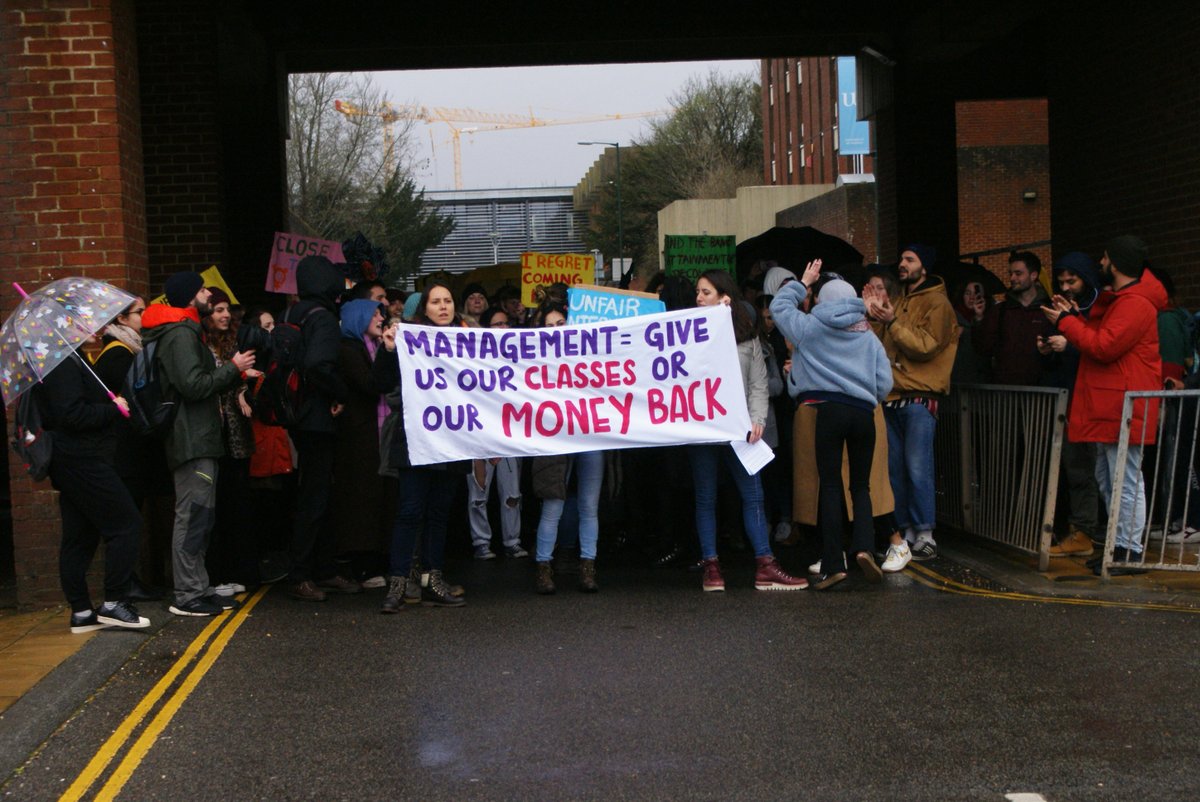 Breaking: At least three students have been hit by cars on the University of Sussex campus during the recent UCU strikes and associated student protests. #UCUstrikesback 

Read more here: 

thebadgeronline.com/2020/03/breaki…

@sussexstrike <a href="/sussexucu/">Sussex UCU</a> <a href="/occupation_hub/">Student Solidarity - Let's take what's ours!</a> <a href="/StrikeSussex/">Sussex Supports the Strike</a>
