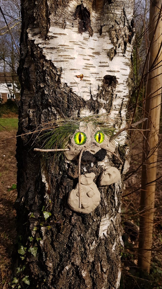 HenllysLNR's tweet photo. #Guardians of the Log Circle, probably not coming to a cinema near you soon. Well done Maddy, Aaima, Caitlin, Lily and me for helping to bring these to life, both physically and with a well developed backstory. @MrYendleHCIW #ForestSchools #imagination #wellbeing #clayfaces https://t.co/NH67oTOM8A