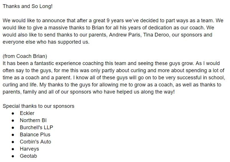 Thanks and so long - a statement from Team Young NS