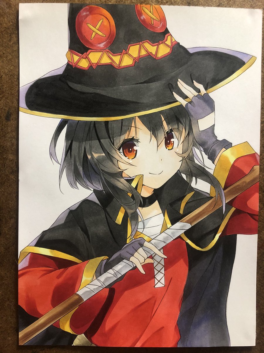 リクエスト絵完成 この素晴らしい世界に祝福を このすば めぐみん 描 タケお絵描き素人のイラスト