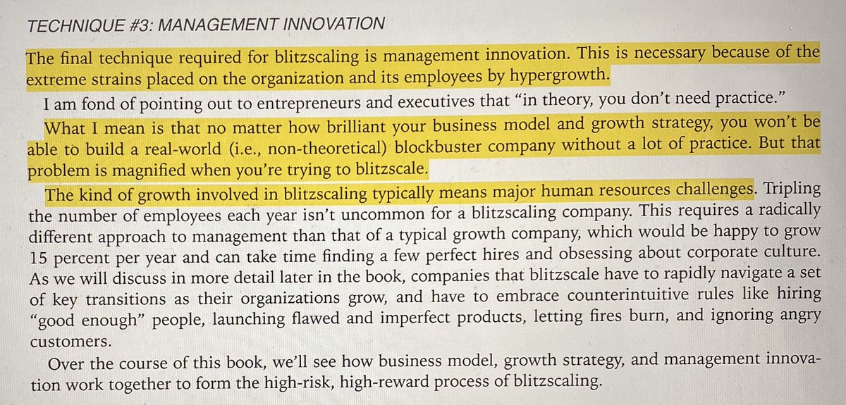 BLITZSCALING TECHNIQUE #3: MANAGEMENT INNOVATION “The kind of growth involved in blitzscaling typically means major human resources challenges.”