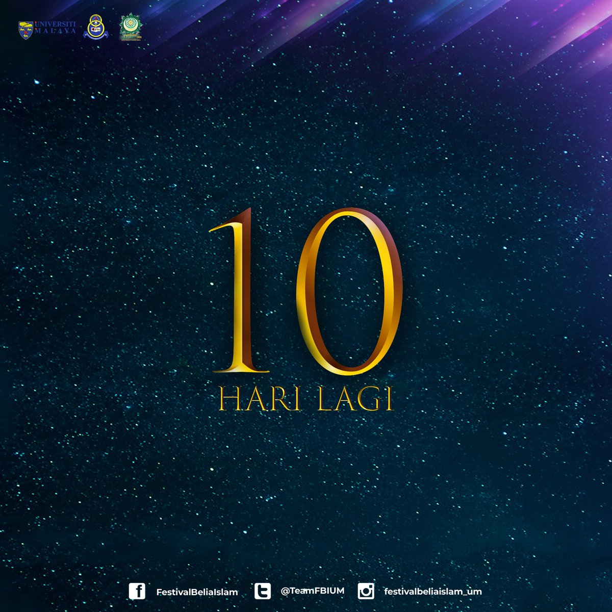 TeamFBIUM's tweet photo. [10 Hari Lagi]

Assalamualaikum wrt.wbt dan Salam Sejahtera

🎊Festival Belia Islam '20 kini kembali dengan tema Takriimul Hubb dengan maksud Memuliakan Cinta🎊

Kongsikan berita ini kepada rakan-rakan dan ahli keluarga anda.

Nak tahu siapa jemputan-jemputan kami pada kali ini. https://t.co/5Xb5AavgO0
