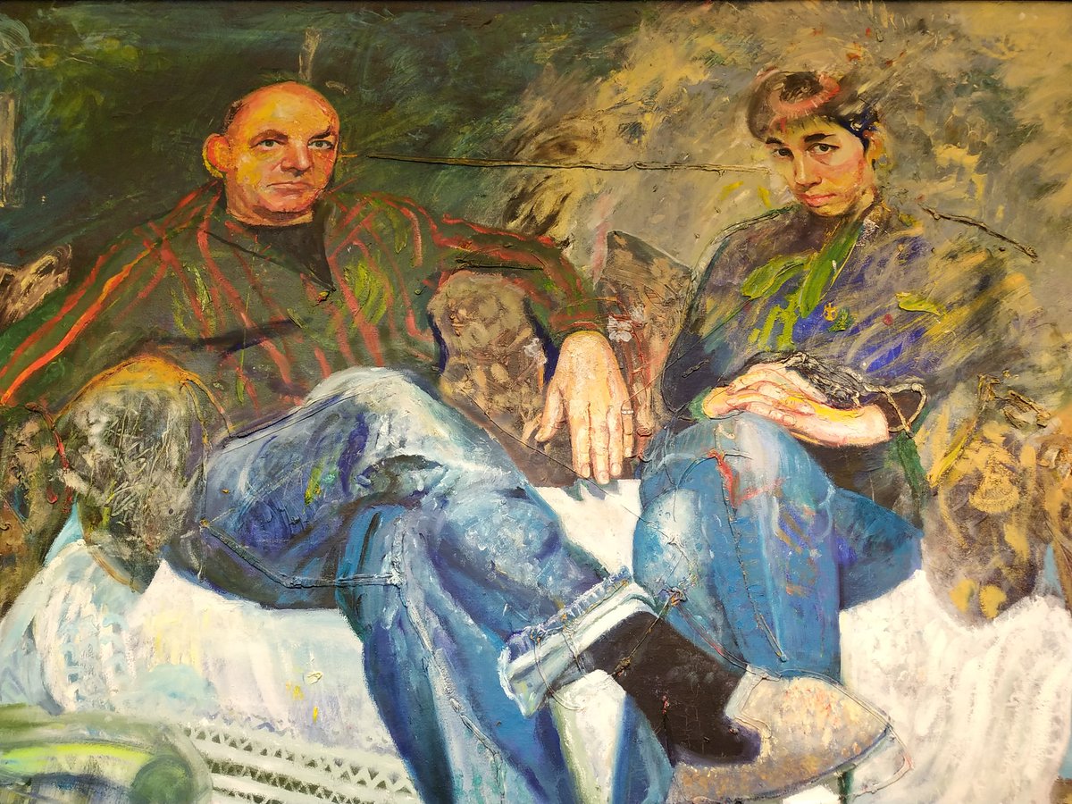 Portrait of @penelopeshuttle and Peter Redgrove by <a href="/paintpeteuk/">Peter Edwards</a> on display <a href="/FalLibrary/">Falmouth Library</a>