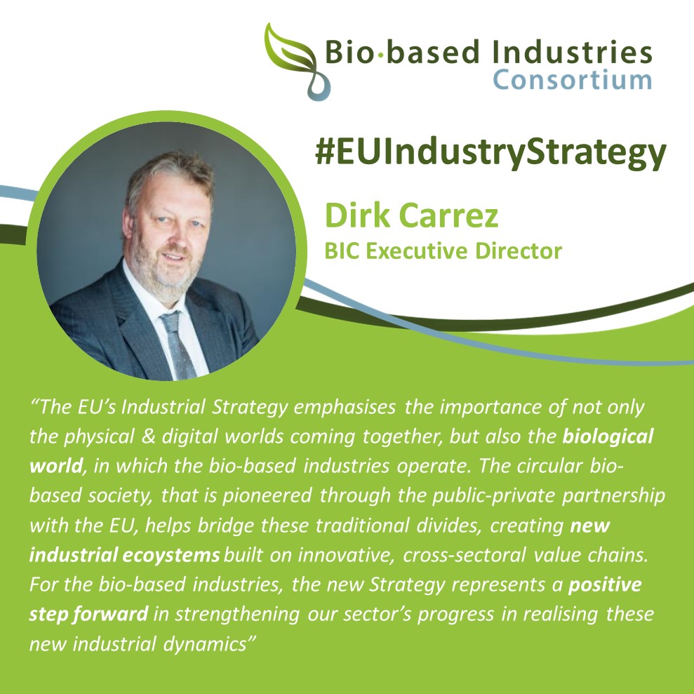 biconsortium's tweet photo. The @EU_Commission recently published its new #EUIndustryStrategy for a globally competitive, #green and #digital Europe
The bio-based industries stand ready to help realise this transition by providing #biobasedsolutions
➡️See our reaction: https://t.co/SGpZr9Avq5
#bioeconomy https://t.co/dUnyGFICrX