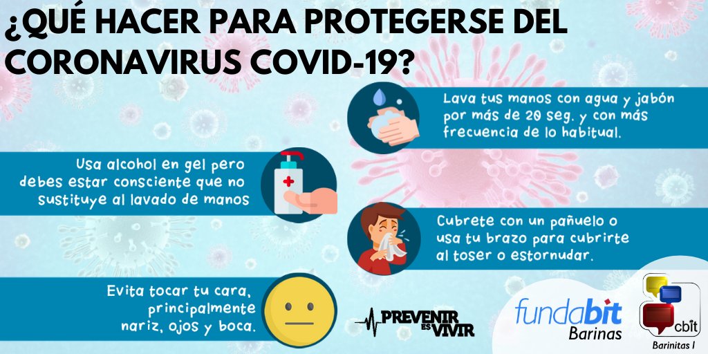 #13marzo Porque prevenir es vivir compartimos contigo algunas medidas a tomar en cuenta para protegerse del #Covid_19 

#SomosFundabit
#PrevenciónYProtecciónDelPueblo