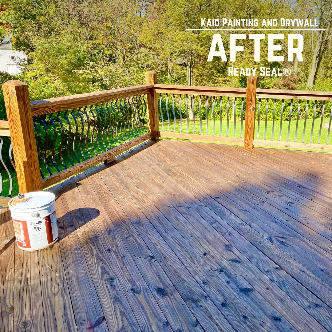 ReadySealinc's tweet photo. This deck is stained with Ready Seal's Redwood on cedar wood.

Via: Kaid Painting and Drywall

#woodstain #decklife #deckrestoration #deckstaining #decksofinstagram #readyseal #stainandsealer #exterior #homeowner #landscaping #readysealstain #professionalgrade https://t.co/1OgU5G6cja