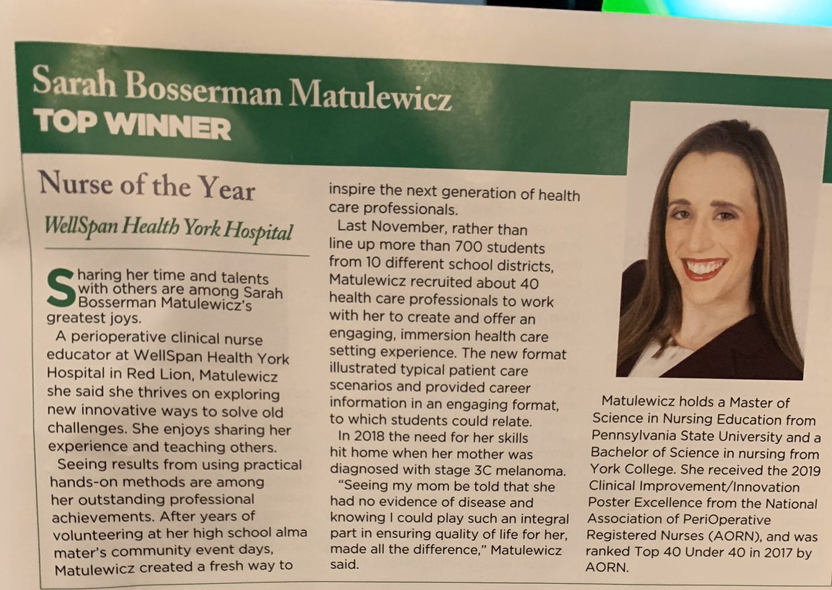 CPBJ's tweet image. Congratulations to the 2020 Healthcare Heroes Nurse of the Year, Sarah Bosserman Matulewicz! #CPPevents